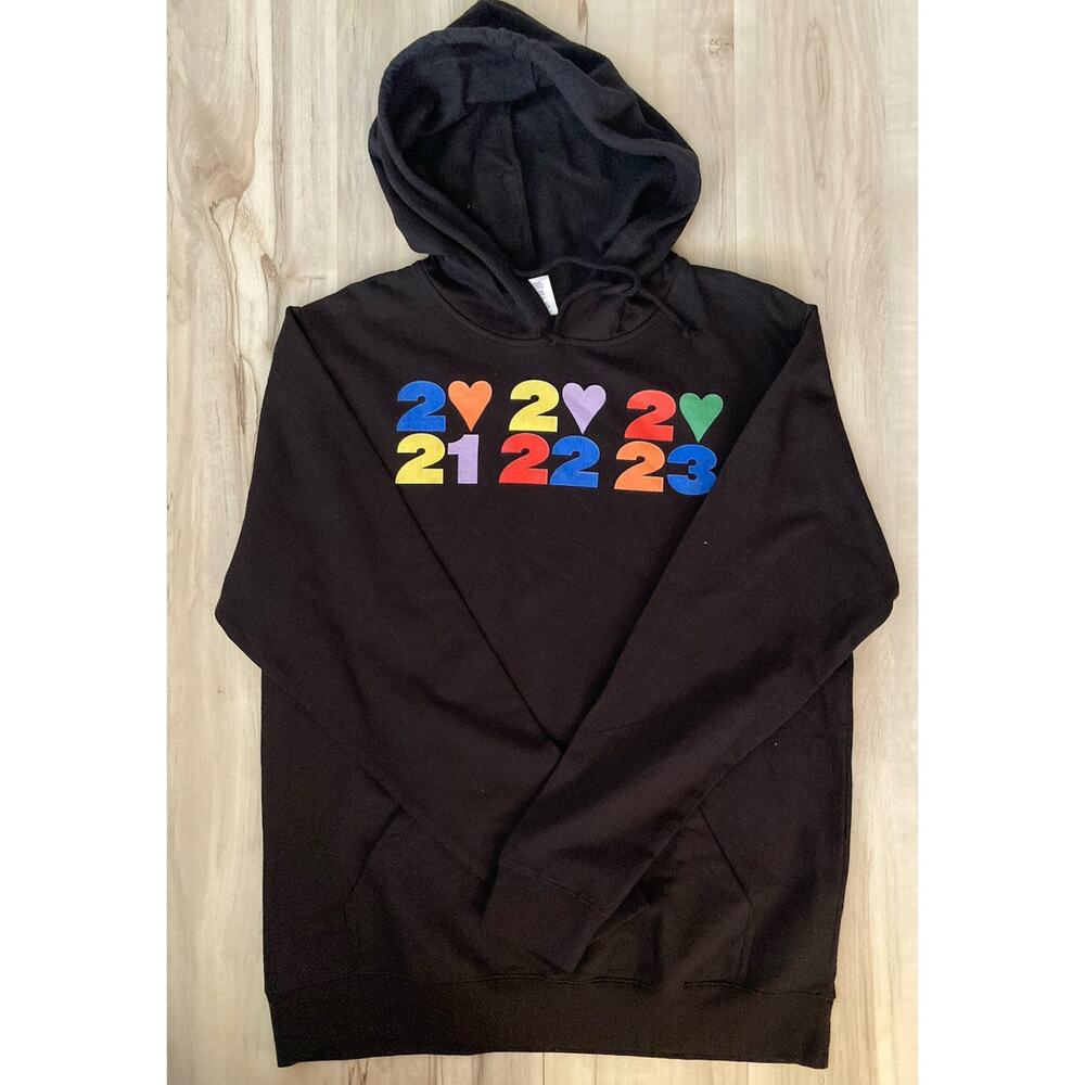 Love On Tour Thank You Hoodie Thank You on the back Black Size Medium NWOT